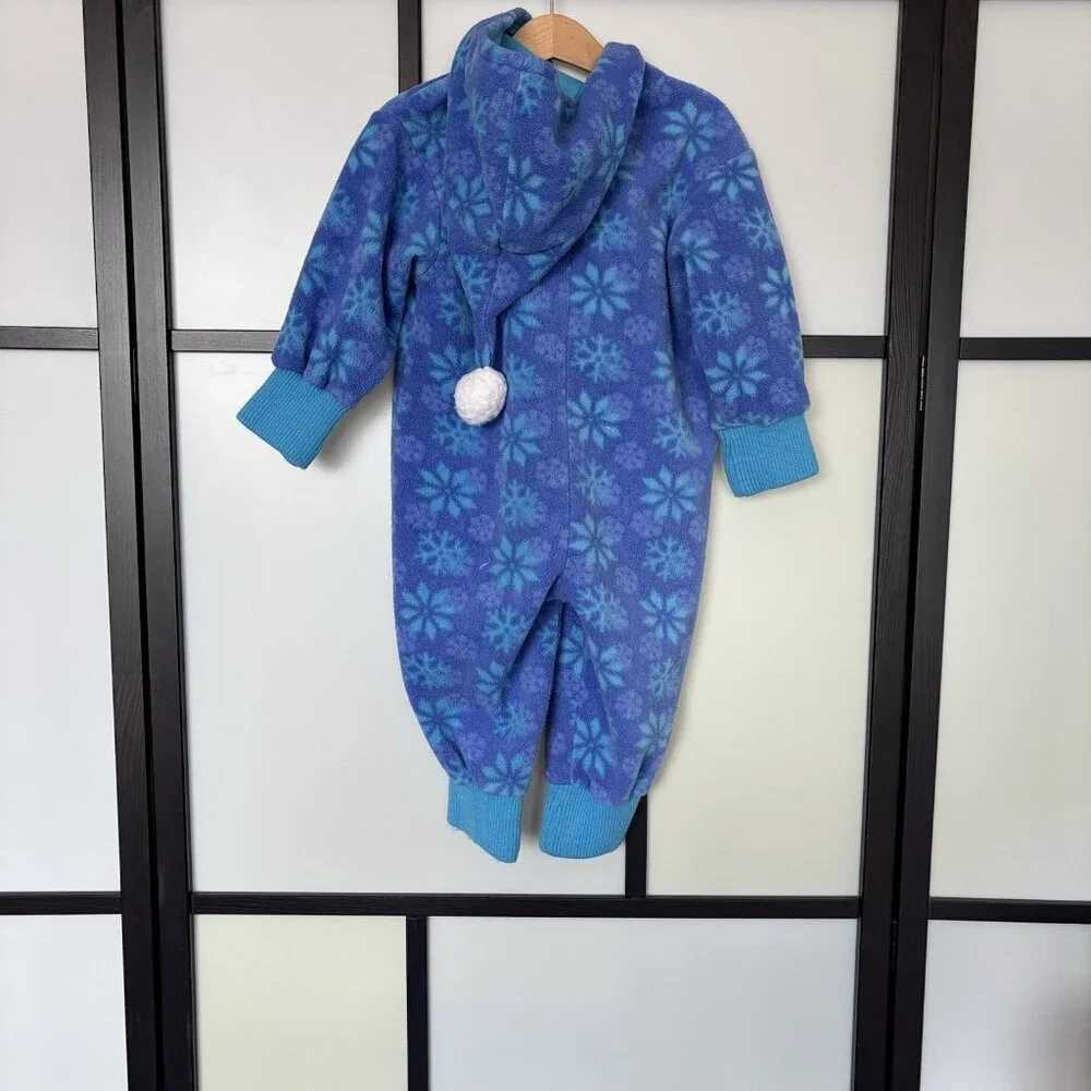 VTG 90s Gymboree Rainbow Tag Fleece Jumpsuit Snowflake Romper Coverall‎ Small